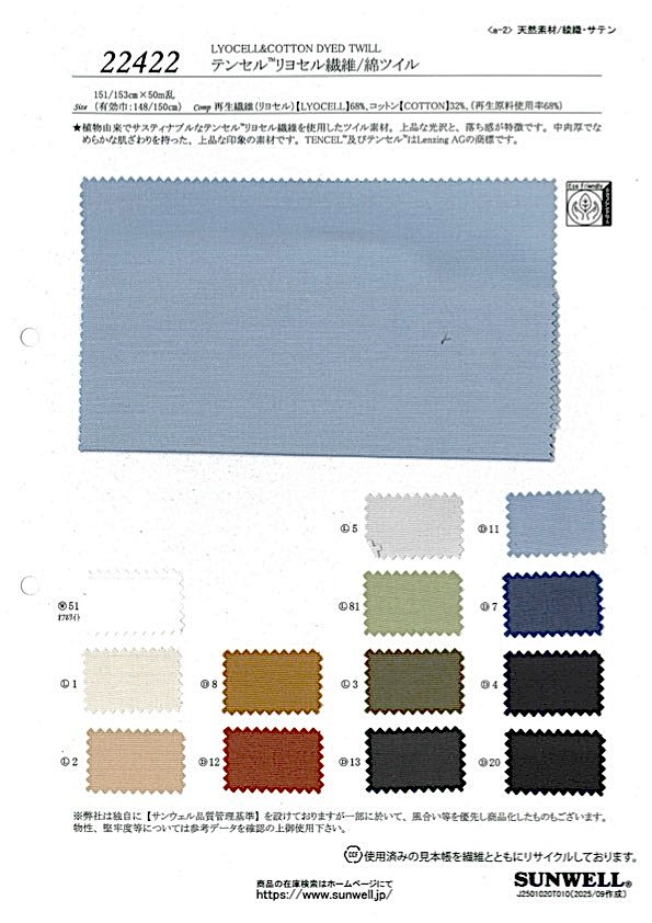 22422 Tencel & Lyocell Fiber/cotton Twill[Textile / Fabric] SUNWELL