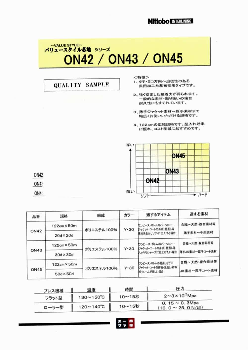 ON42 General-purpose Lead For Heavy Clothing (20D)[Interlining] Nittobo Advantex