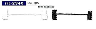 172-2340 Button Loop Lining Stopper, Chain Cord Type, Total Length 58mm (Pack Of 500)