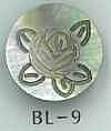 BL-9 Rose Engraved Metal Shell Button