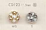 CD123 Rhinestone Bijou Button