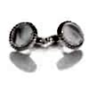 A-3-C Pure Silver Formal Cufflinks, Mother Of Pearl Shell Silver Round