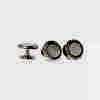 A-3-S Sterling Silver Stud Buttons , Mother Of Pearl Shell Silver Round