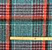 Y6513 LINTON Linton Tweed Made In England Turquoise Blue X Red Textile