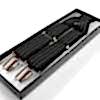 SR-103 Japanese-made Brace Clip-on X-shaped Suspenders, Black Stripes